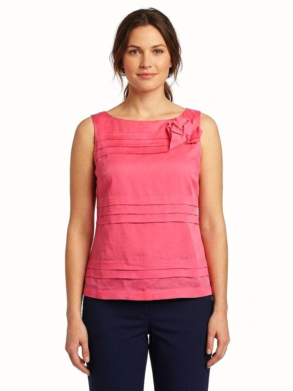 Talbots Pinky Coral Lined Cotton Top- Sz. Lrg/12